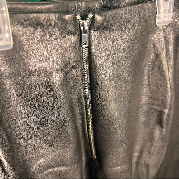 Size6, Philosophy, Leather Black Skirt Two Front Pockets with Silver Beads Decor - Picture 7 of 10